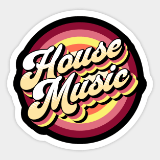 HOUSE MUSIC  - drop shadow target (yellow/red) Sticker